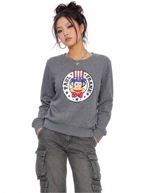 Paul Frank Crewneck Sweatshirt Winking Julius Monkey Y2K Retro Kidcore Twee Cozy